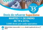 Martes 11 de enero vacunación con terceras dosis para mayores de 35