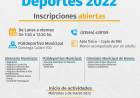 Dirección de Deportes: Ya están abiertas las inscripciones para el plan anual 2022
