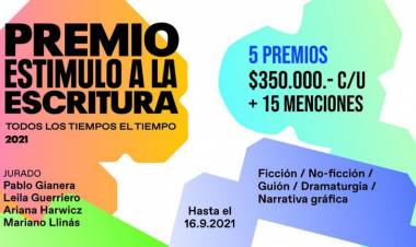 Premio Estímulo a la Escritura: $350 mil al ganador de cada categoría