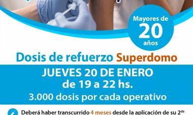 Jueves de vacunación Covid-19 a mayores de 20 años