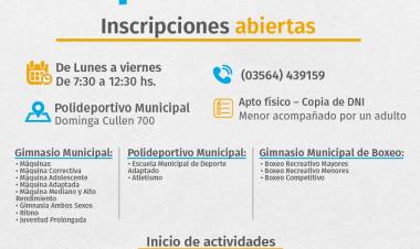 Dirección de Deportes: Ya están abiertas las inscripciones para el plan anual 2022