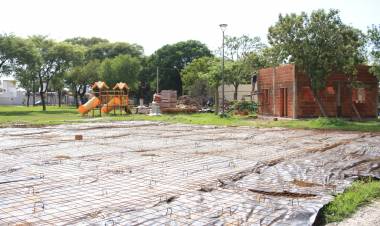 Avanza la construcción del Polideportivo Social en barrio Bouchard
