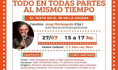 Taller sobre texto, cuerpo y escena: “Todo en todas partes al mismo tiempo”, facilita Jorge Monteagudo