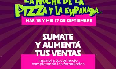 Convocatoria para comercios gastronómicos para nueva edición de la Noche de la Pizza y la Empanada