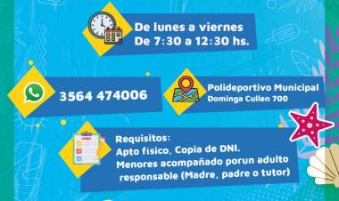 Comienzaron las inscripciones para el Plan Municipal de Verano 2026