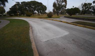 Finalizó el bacheo de un sector de Av. Libertador (N) en plaza Vélez Sarsfield