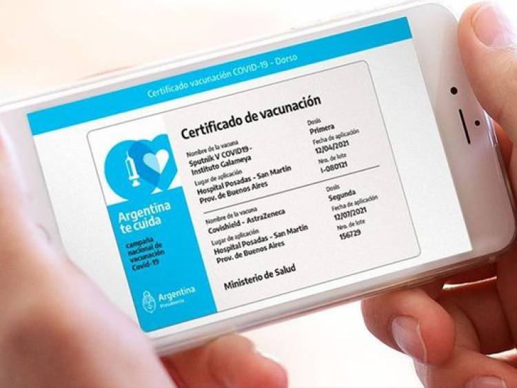 La credencial de vacunación digital de Mi Argentina será la acreditación internacional de vacunación contra COVID-19