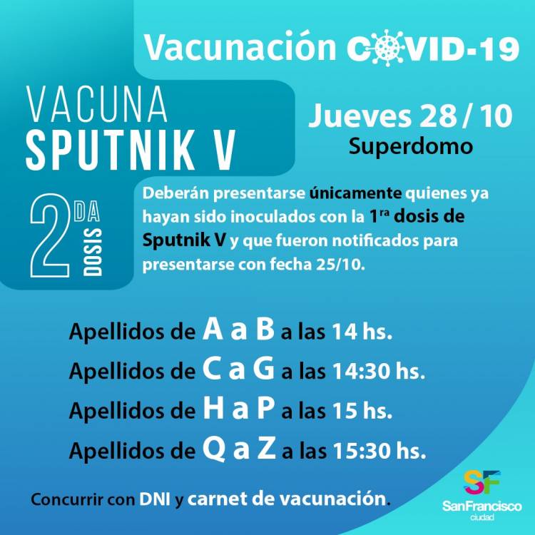 Operativo Vacunación COVID 19, jueves 28