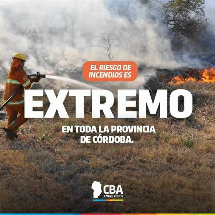 El Ministerio de Seguridad informó que el riesgo de incendios es extremo