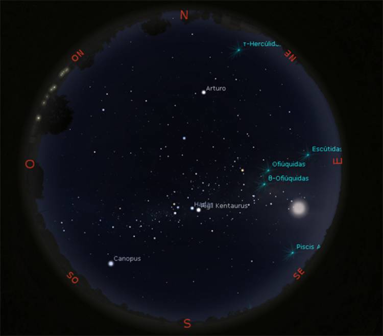 Observatorio Astronómico de la UTN: Mapa del cielo de junio