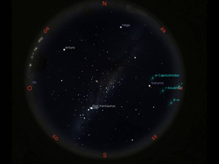 Observatorio Astronómico de la UTN: Mapa del cielo de agosto