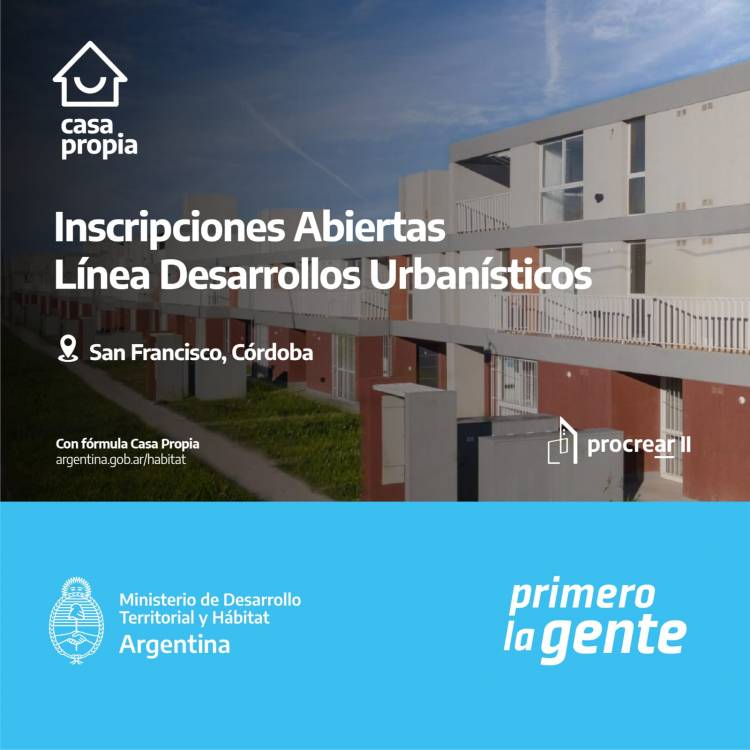 Procrear II: 47 nuevas viviendas serán destinadas para San Francisco