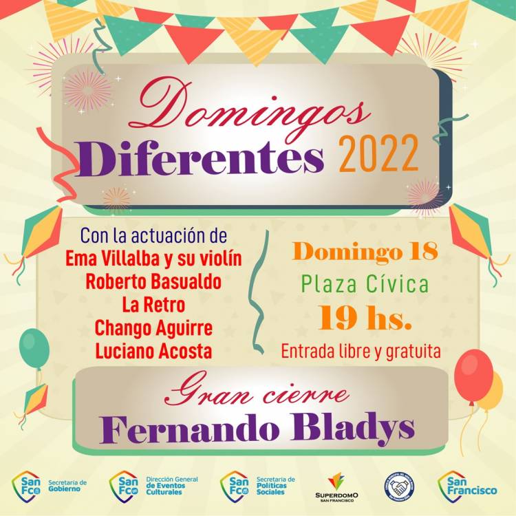 Se viene un gran cierre para el ciclo Domingos Diferentes
