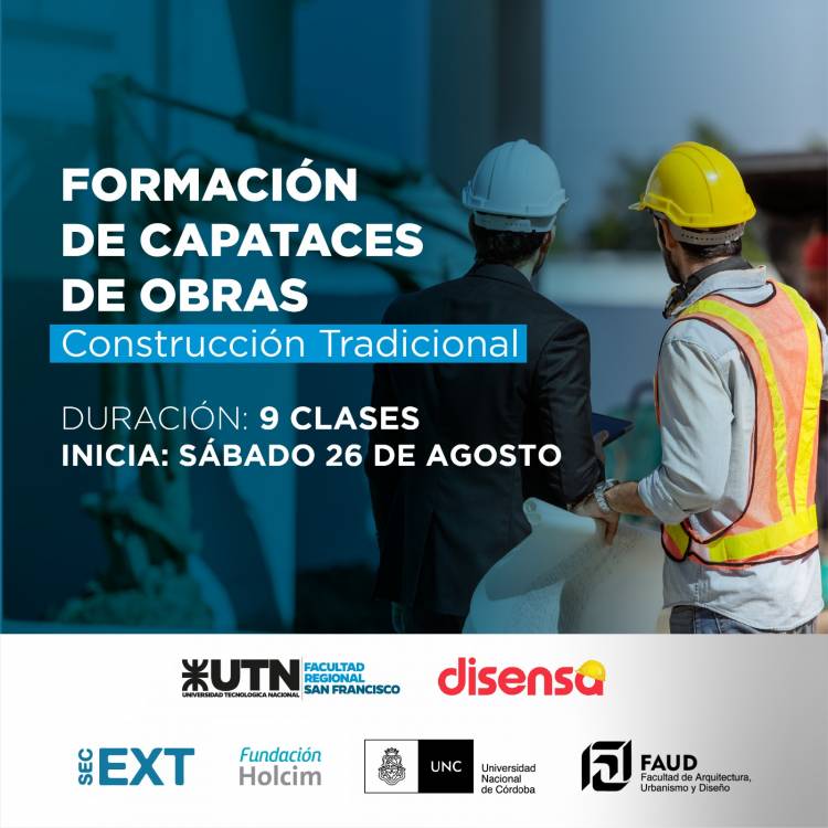 UTN San Francisco capacitará en construcción tradicional: inscripciones abiertas