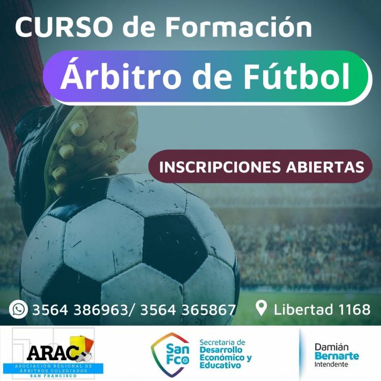 Continúa abierta la inscripción para el curso gratuito de formación de árbitros de fútbol