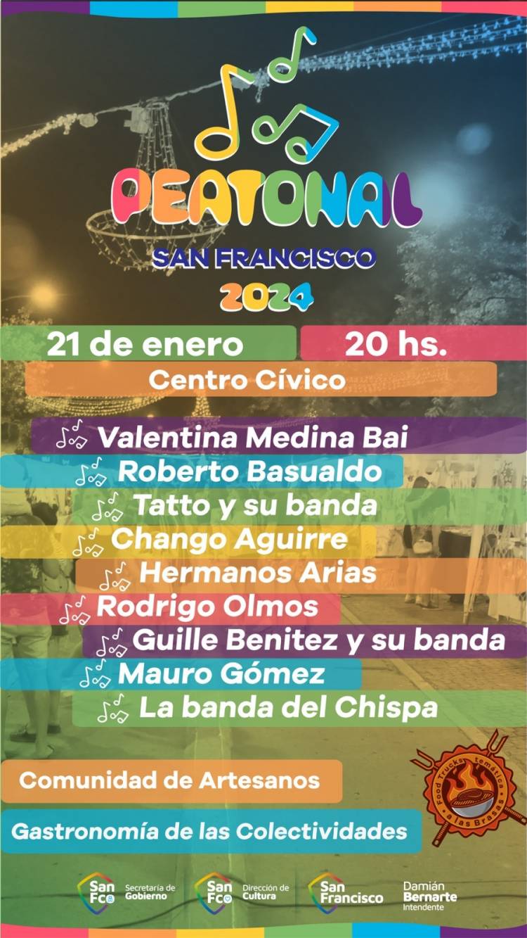 Nueva noche de Peatonal San Francisco