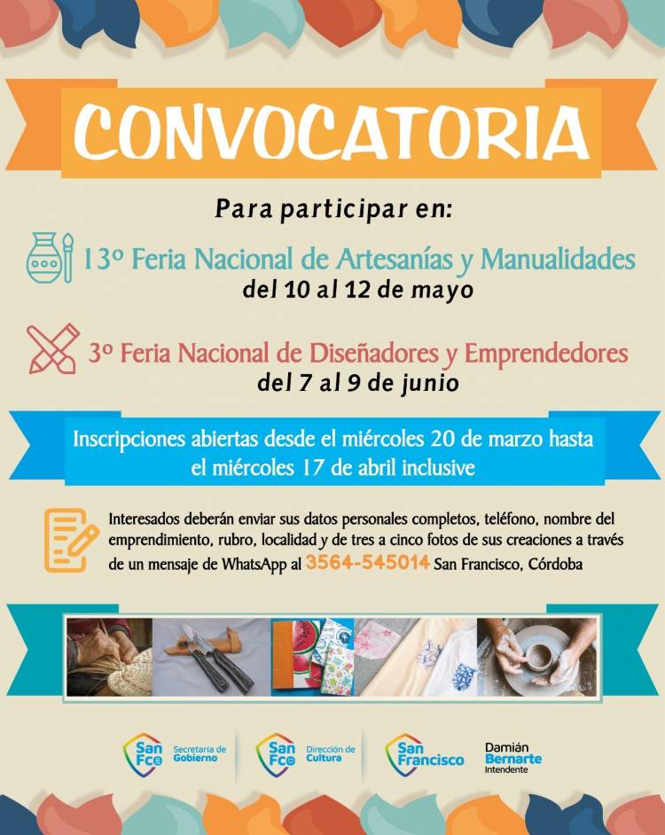 Abre la convocatoria para las Ferias Nacionales de Artesanías y Manualidades y la de Diseñadores y Emprendedores 2024
