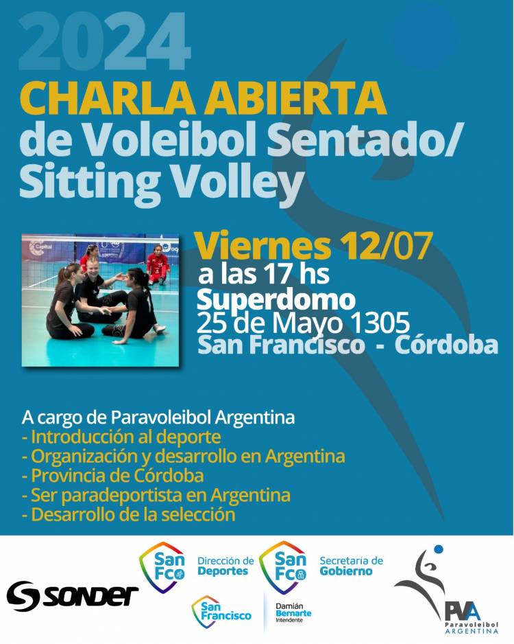 Llega a San Francisco la Selección Argentina de Vóley Sentado