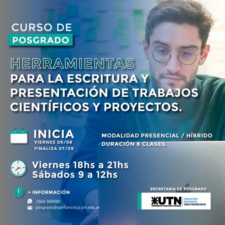 Abrió la inscripción al curso de Posgrado "Herramientas para la escritura y presentación de trabajos científicos y proyectos"