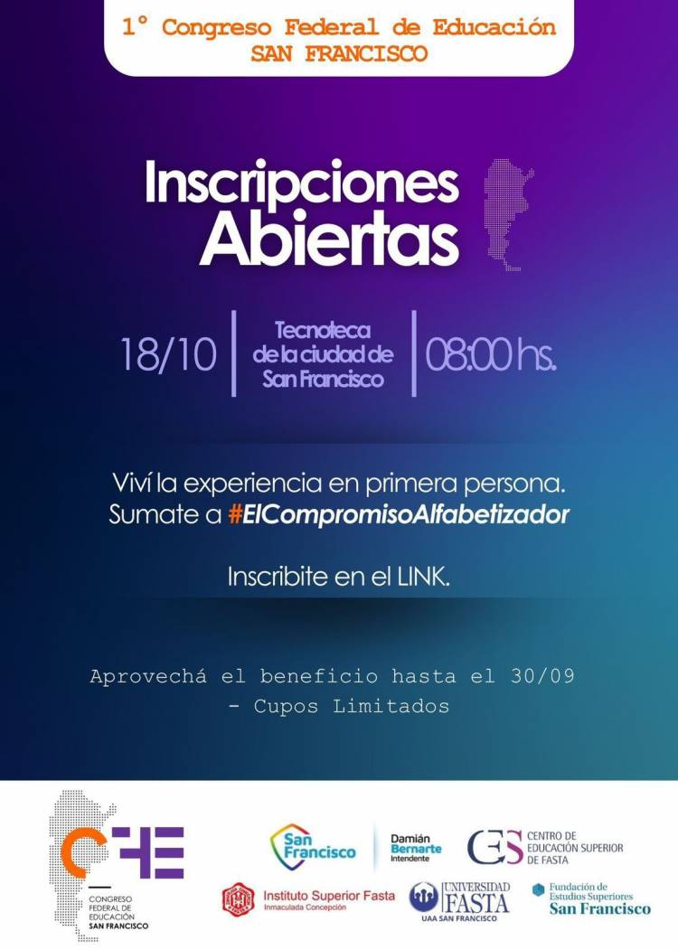 Expectativa por el Primer Congreso Federal de Educación San Francisco 