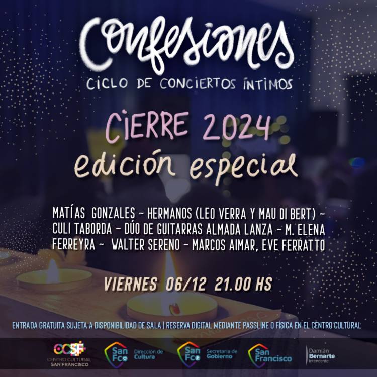 Última edición del año del ciclo de conciertos íntimos Confesiones