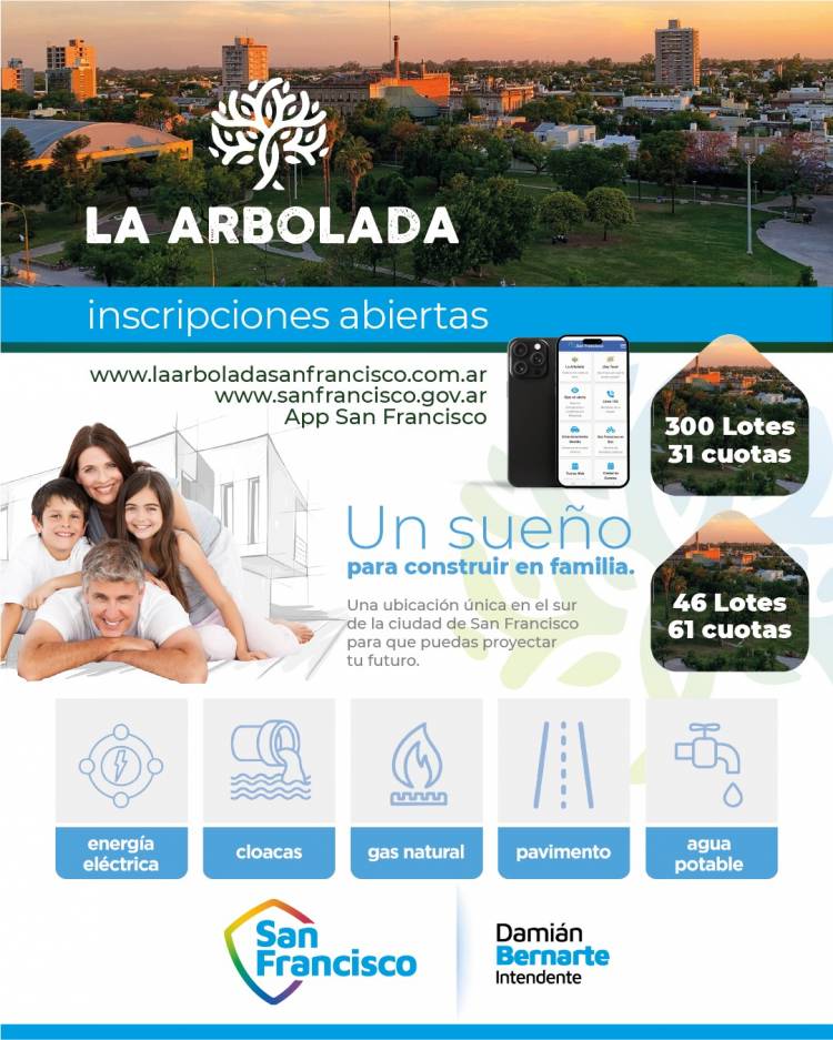 A partir de hoy comienza la inscripción para el Loteo Municipal ‘La Arbolada’