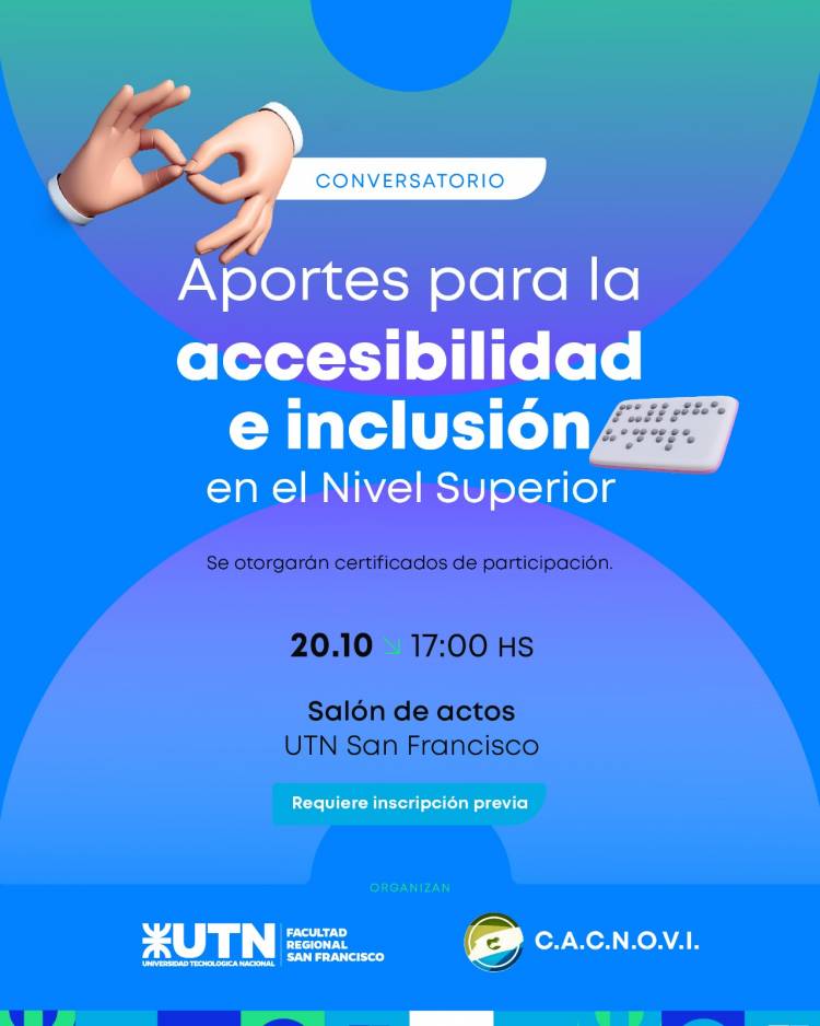 Mes del Bastón Blanco: UTN San Francisco y CACNOVI realizarán un conversatorio