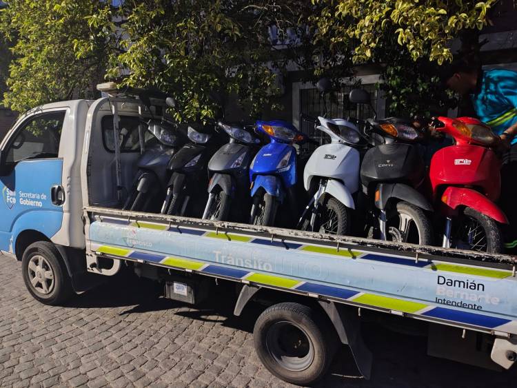 Se incautaron 14 motovehículos en operativo de control vehicular