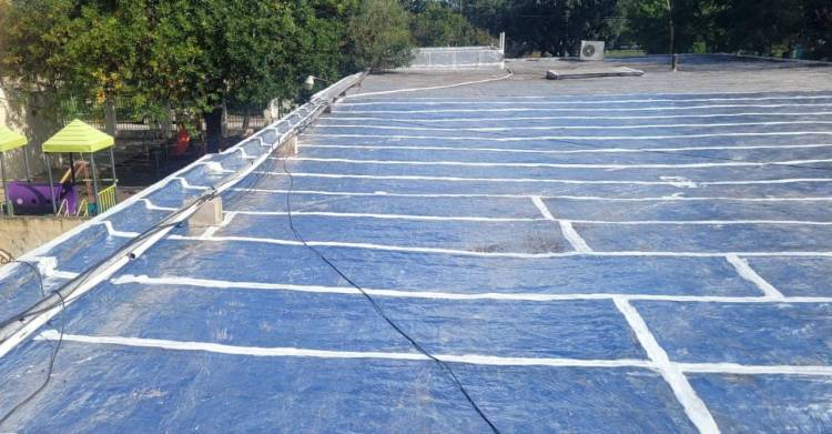 Se impermeabilizaron 465 m² de techos en la Escuela Bouchard