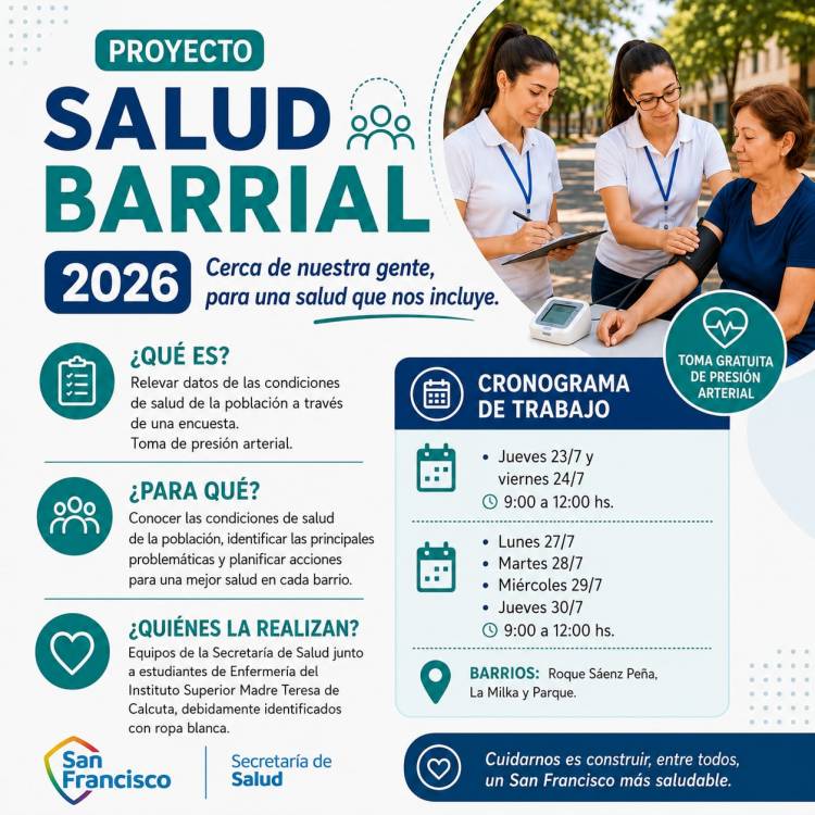 La Secretaría de Salud inicia una nueva etapa del Proyecto Salud Barrial 2026