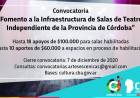 Convocatoria “Fomento a la infraestructura de salas de teatro independiente de la Provincia”