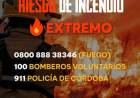 Alerta amarilla por incendios: este jueves el riesgo será EXTREMO