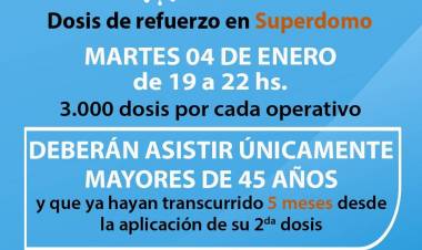 Vacunación Covid-19: el martes se vacunará a mayores de 45 años