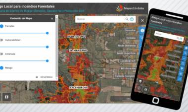 Idecor actualizó el mapa de riesgos de incendios en las Sierras Chicas