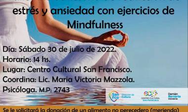 Mindfulness: Taller introductorio de reducción de estrés y ansiedad en el Centro Cultural
