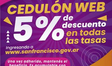 Beneficio con descuento, por tasa, a quien se adhiera al cedulón web