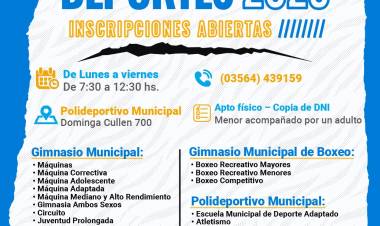 Se anunció el Plan Anual de Deportes 2023