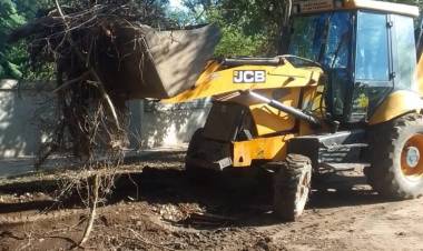 Continúan las tareas de desmalezamiento y limpieza de espacios verdes