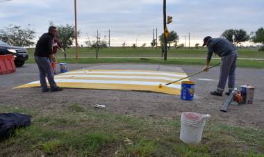 Se completó el repintado de los 114 reductores de velocidad