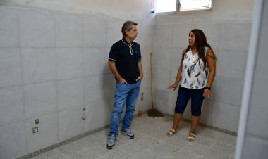 Bernarte supervisó mejoras edilicias en la escuela Primera Junta