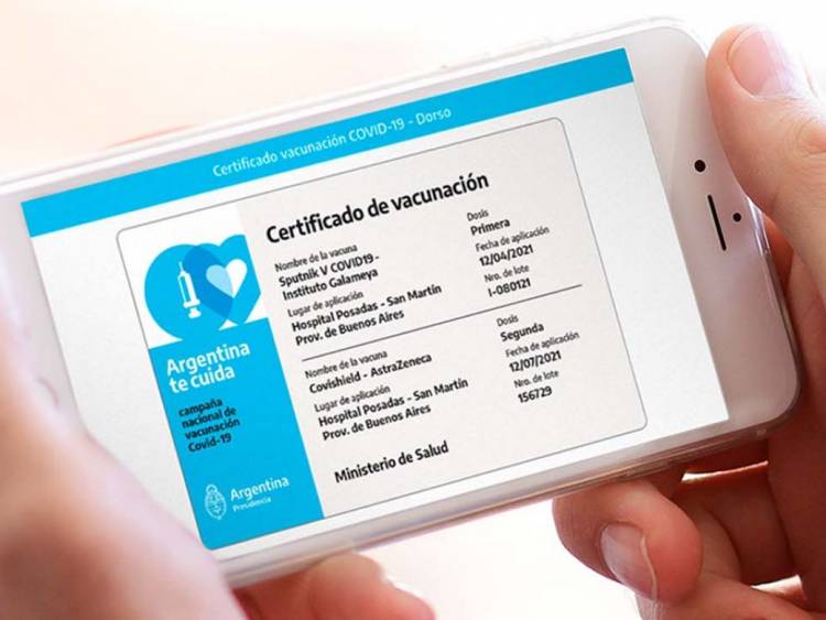 Desde el lunes estará disponible el pasaporte sanitario en la aplicación CIDI