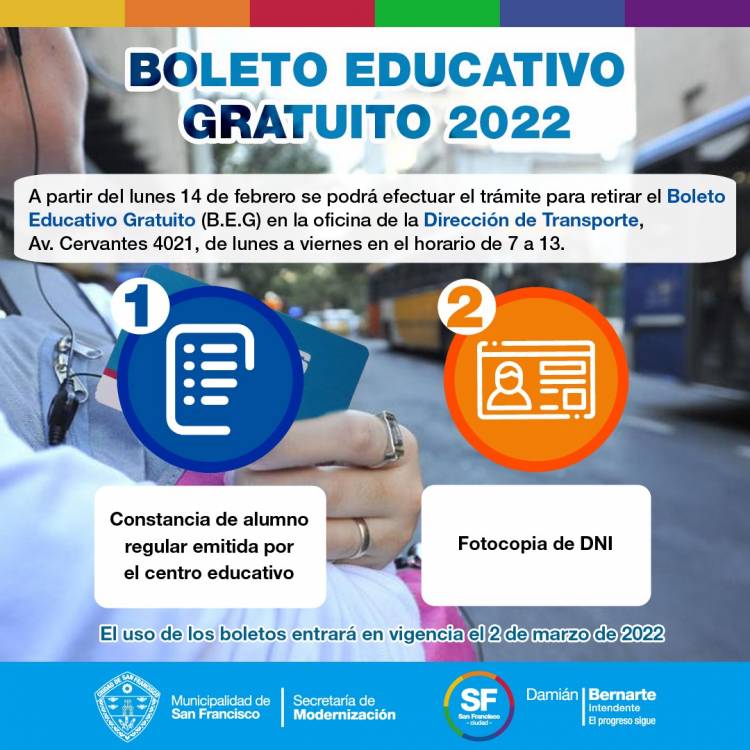 Boleto Educativo Gratuito: Desde el próximo lunes se receptan solicitudes