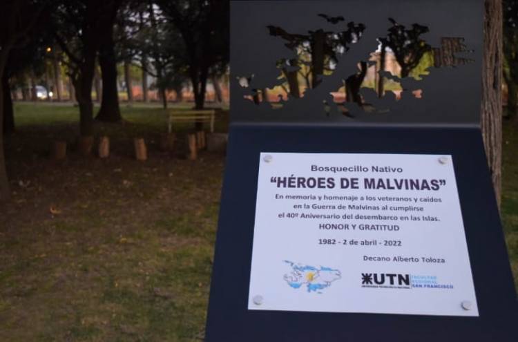 El bosquecillo de especies nativas de UTN San Francisco fue nombrado "Héroes de Malvinas"