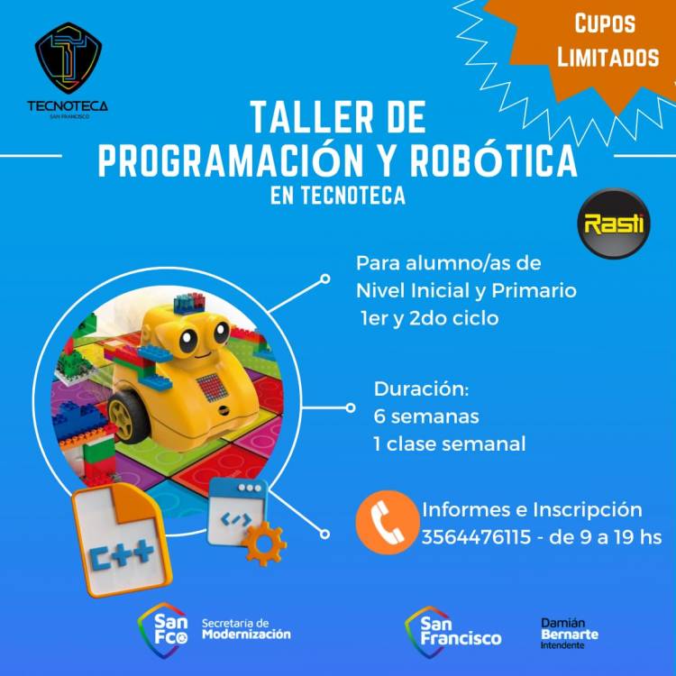 Taller gratuito de programación y robótica