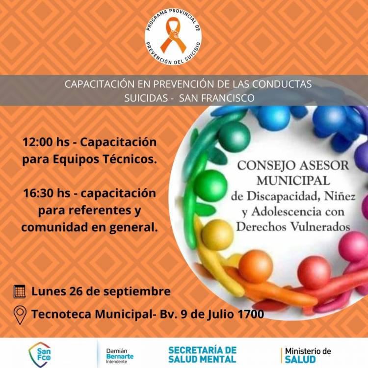 Capacitación gratuita sobre “Prevención de las conductas suicidas”