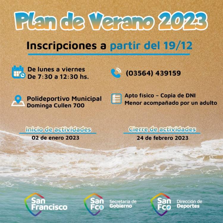 Se abren las inscripciones para el Plan Municipal de Verano 2023