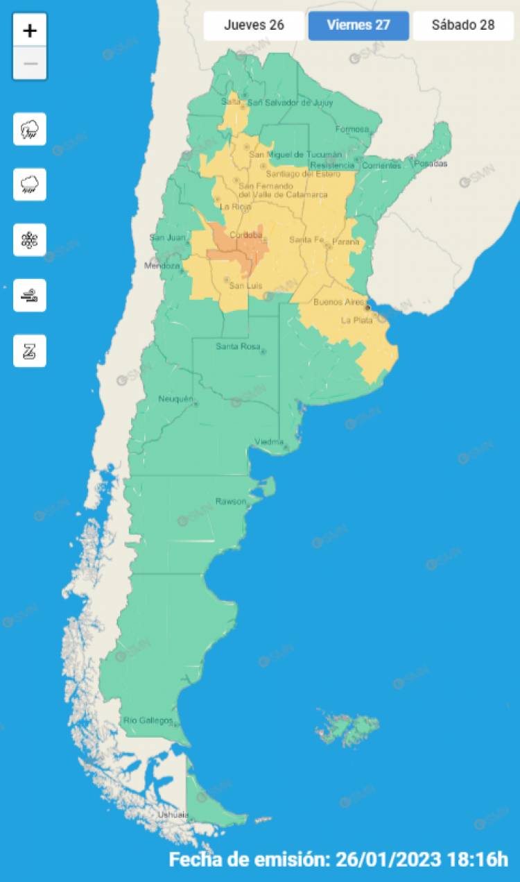 Córdoba: anuncian tormentas fuertes a partir de la noche de este jueves