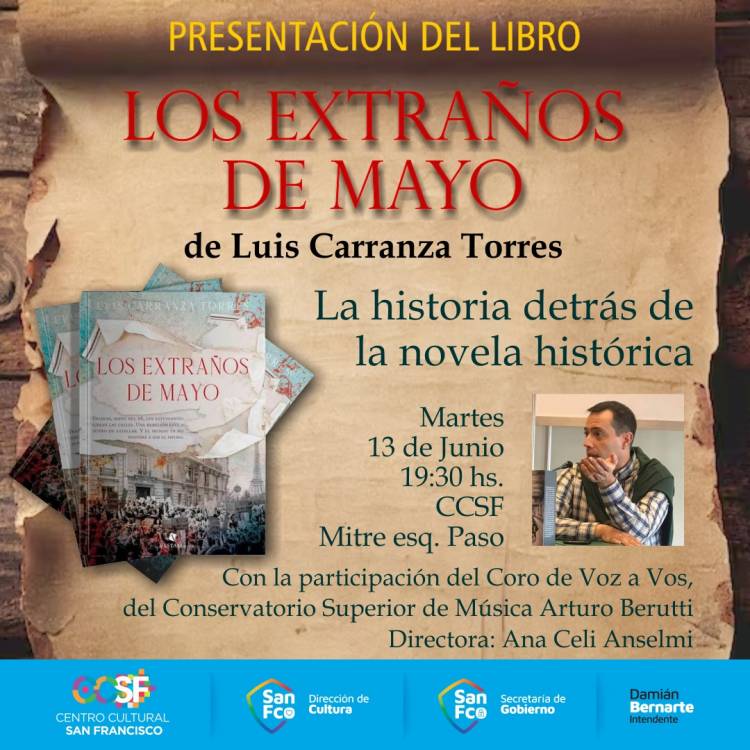 Disertación del escritor Luis Carranza Torres y presentación de su libro "Los extraños de Mayo"