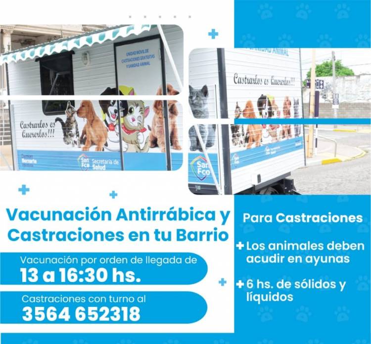 Nueva campaña de vacunación antirrábica y castraciones en los barrios de la ciudad