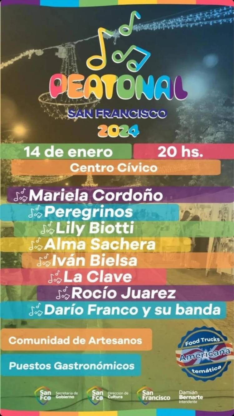 La segunda noche de la Peatonal San Francisco viene con nuevas propuestas para los vecinos